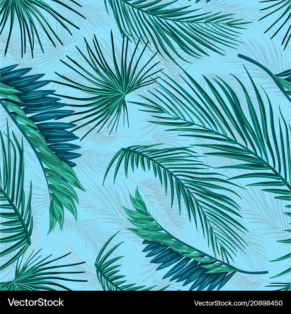 Tropical Summer Leaves Pattern vector image