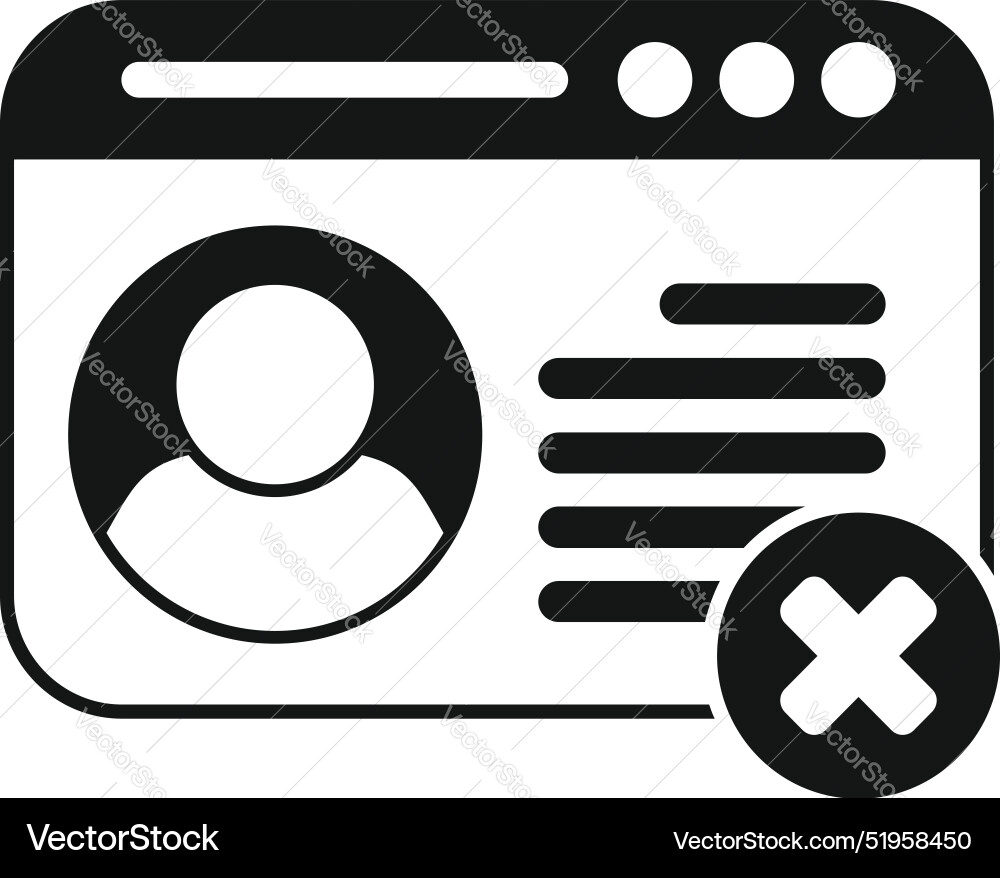 User account being deleted from website database User account being deleted from website database vector image