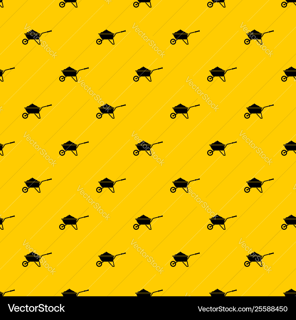 Wheelbarrow loaded with soil pattern Vector Image