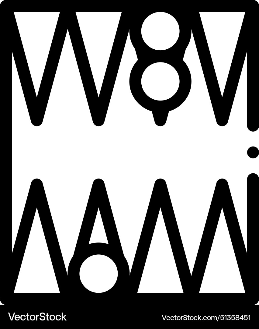 Backgammon icon thin linear style design isolated Backgammon icon thin linear style design isolated vector image