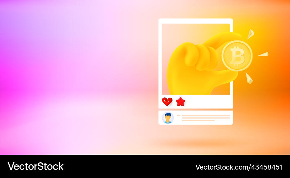 Internet message with hand crypto currency mining vector image