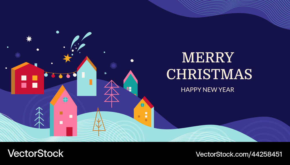 Scandinavian Christmas Banner Vector Image