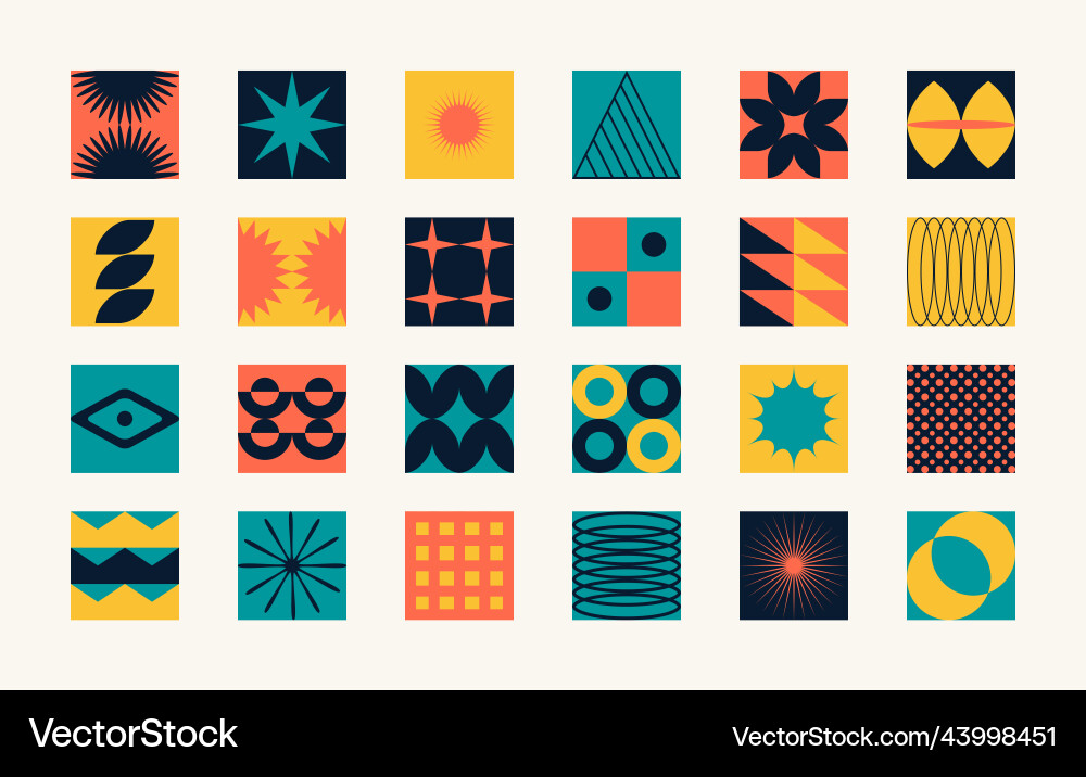 Set of abstract colorful minimalistic patchwork Set of abstract colorful minimalistic patchwork vector image