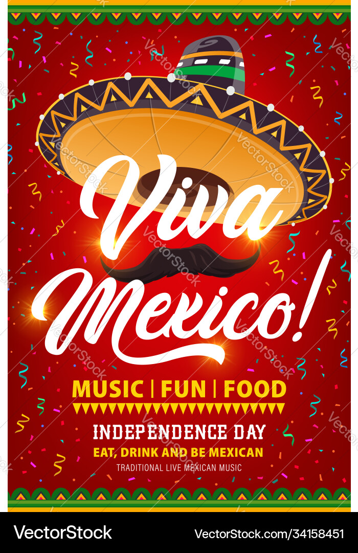 Viva Mexiko Fiesta Flyer Vektorbild