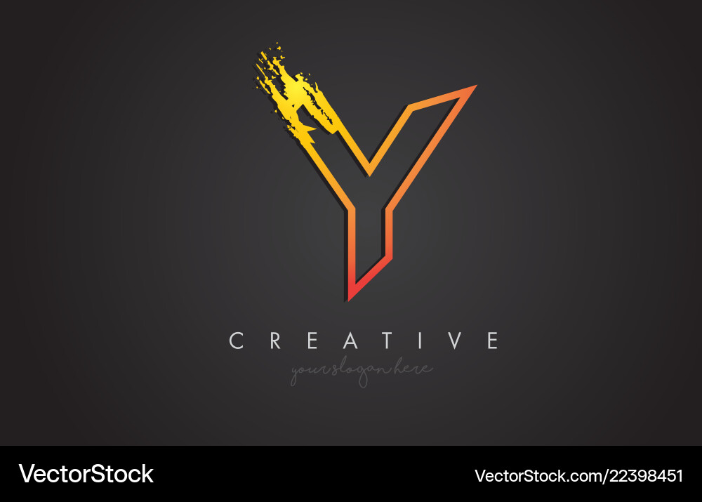 Y Brief Design mit goldenen Umriss und Grunge Y Brief Design mit goldenen Umriss und Grunge vektorbild
