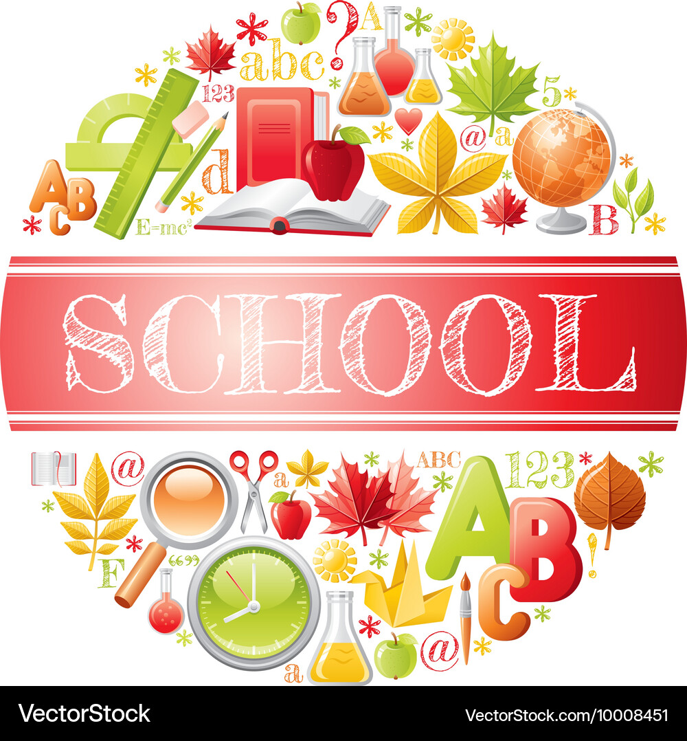 Zurück zu Schule Icon Set Vektorbild