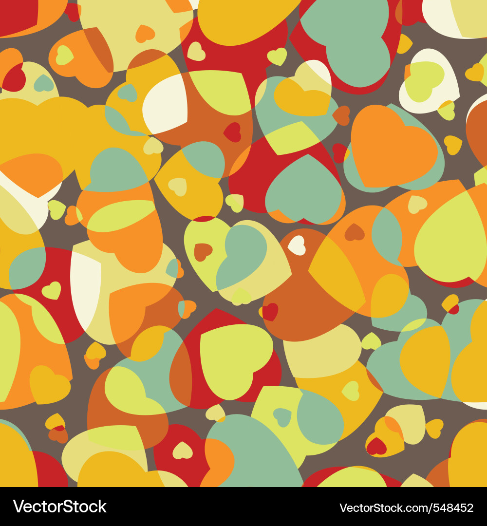 Colorful Heart Pattern Background Vector Image