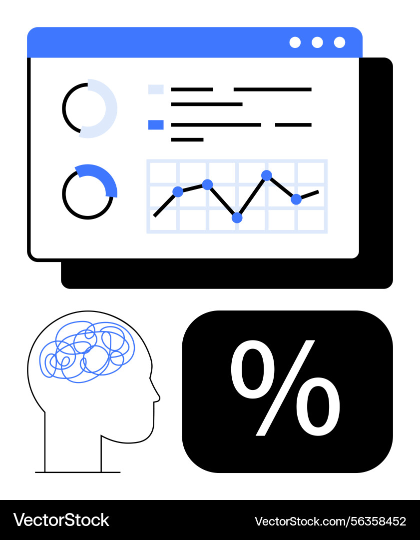 Data analysis dashboard with chart mindset Data analysis dashboard with chart mindset vector image