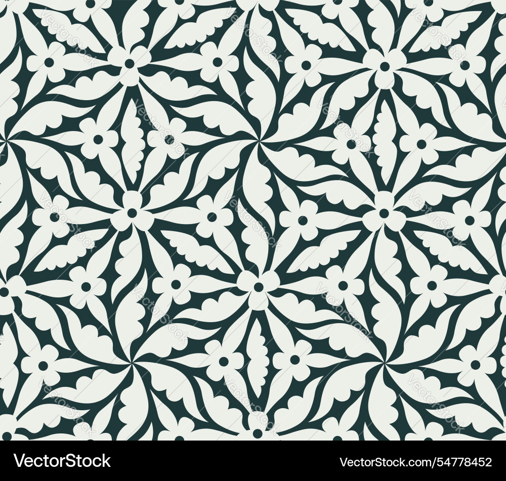 Floral ornamental pattern flowers and leaves Floral ornamental pattern flowers and leaves vector image