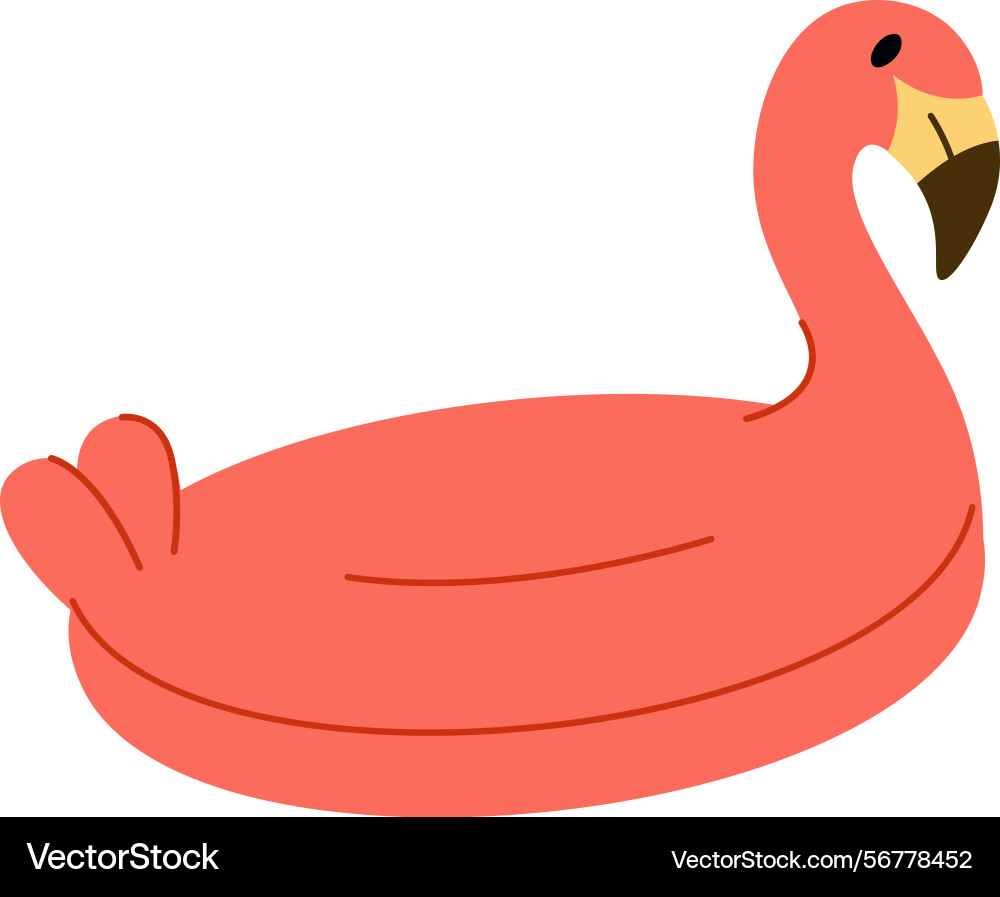 Inflatable flamingo pool float vector image