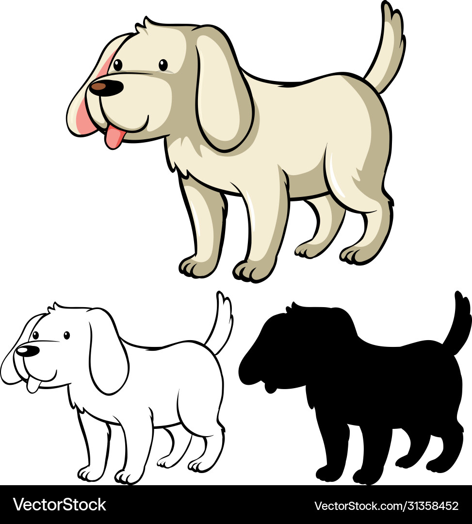 Kinder Hund Färbung Arbeitsblatt Kinder Hund Färbung Arbeitsblatt vektorbild