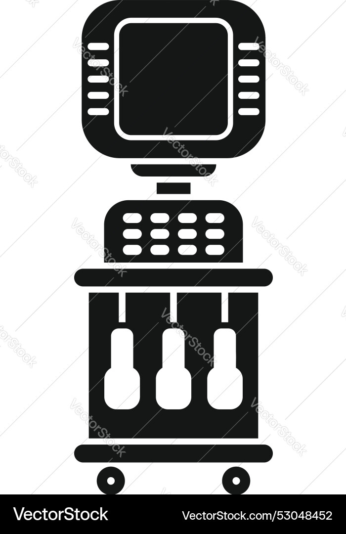 Medizinische Ultraschall-Maschine-Ikone mit Sonographie Medizinische Ultraschall-Maschine-Ikone mit Sonographie vektorbild