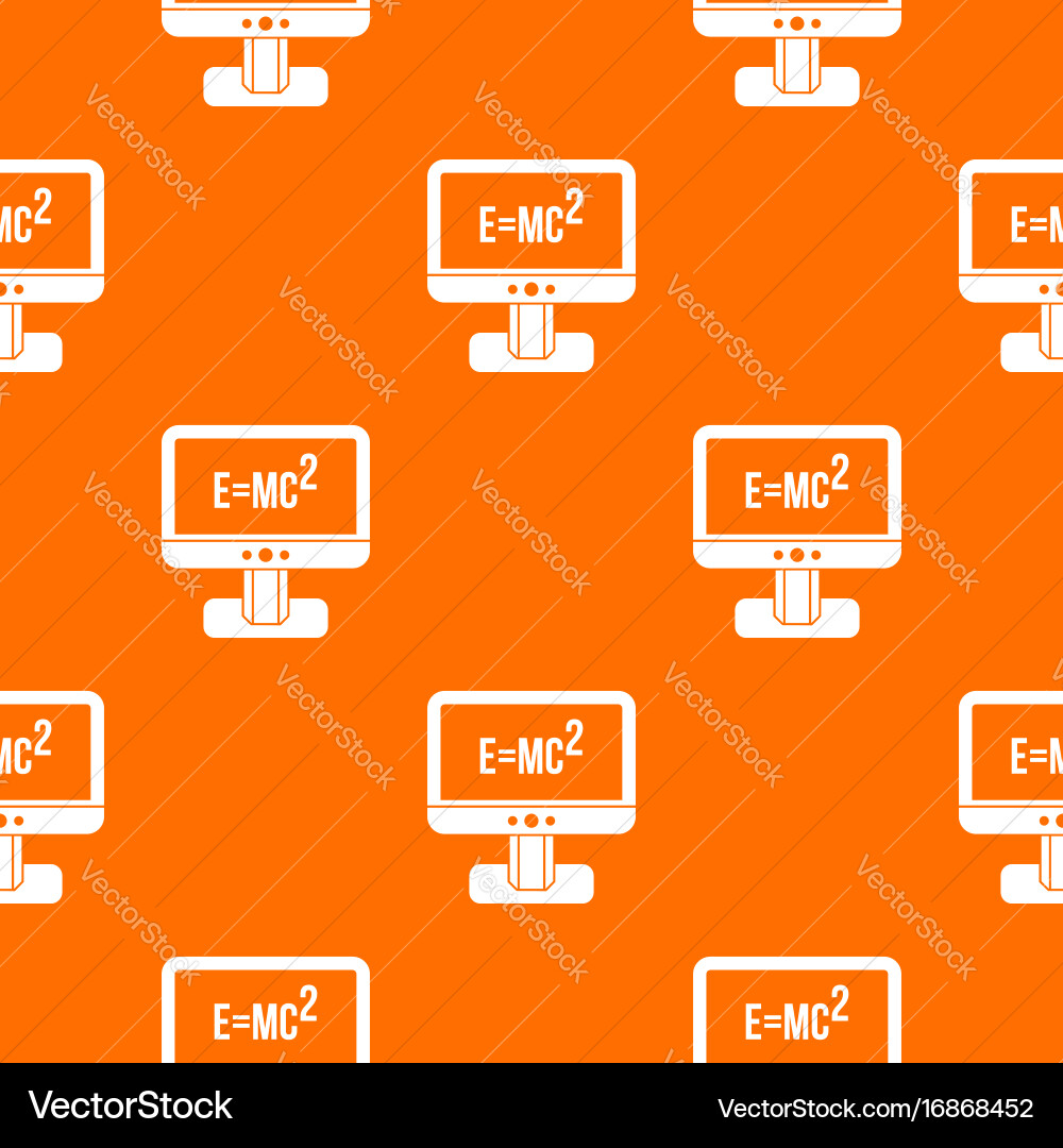 Monitor with einstein formula pattern seamless Vector Image
