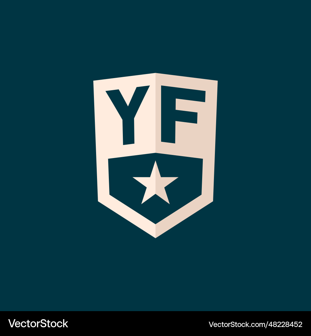 Original yf Logo Sternschild Symbol mit einfachen Original yf Logo Sternschild Symbol mit einfachen vektorbild