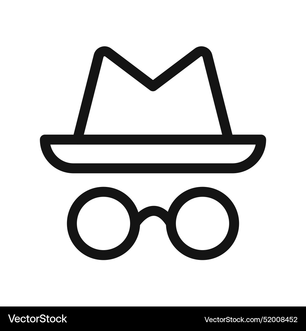 Private incognito mode icon for secure browsing Vector Image