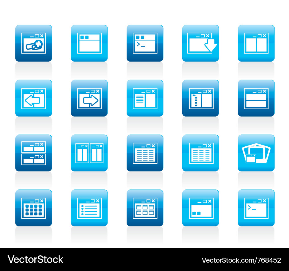 Server and computer icons Vector Image