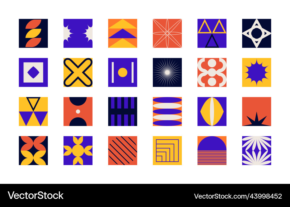 Set of abstract colorful minimalistic patchwork Set of abstract colorful minimalistic patchwork vector image