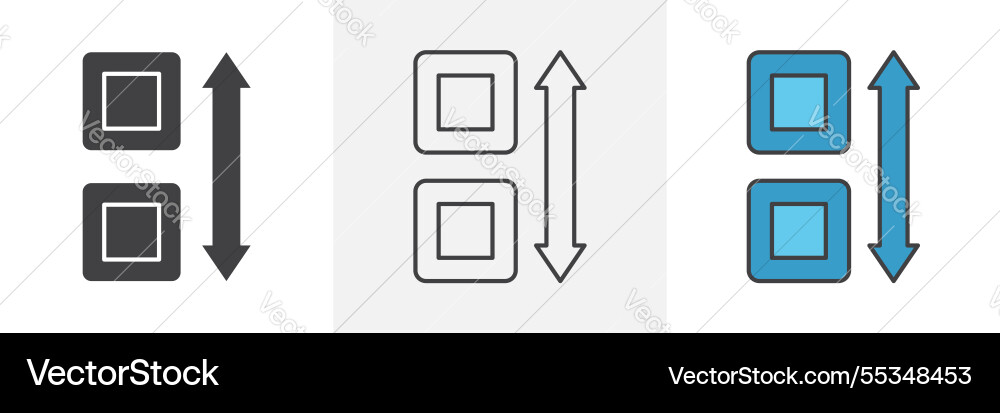Apps sort icons pack for website designs vector image