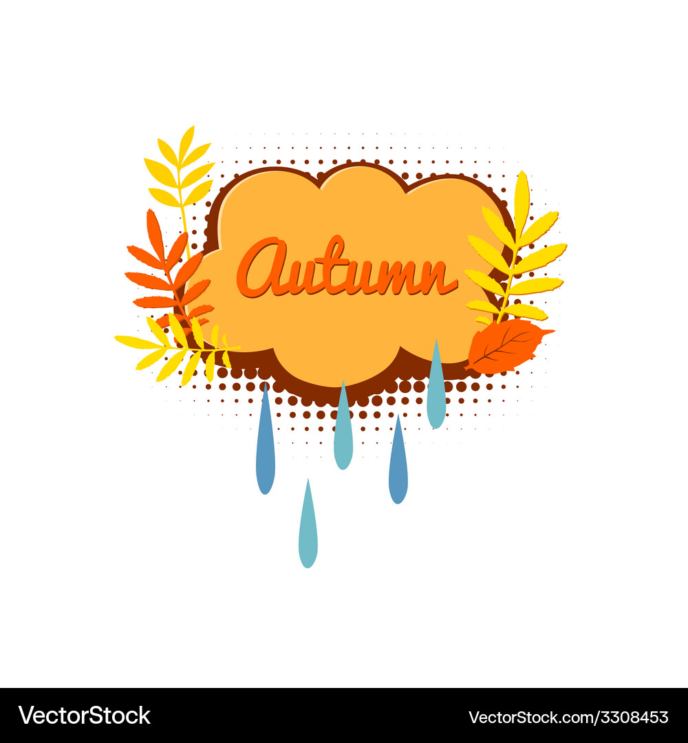 Autumn logo with leaves Vector Image