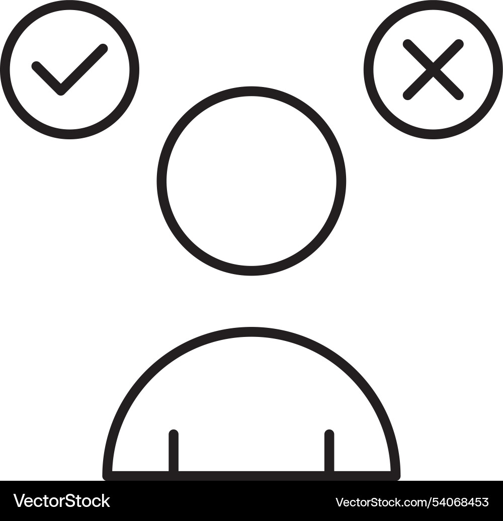 Decision making line icon design Vector Image