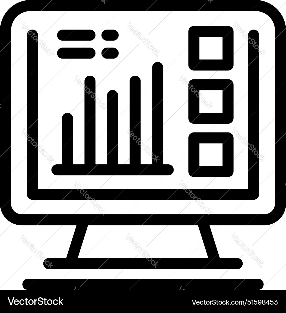 Desktop-Computer mit statistischem Diagramm Desktop-Computer mit statistischem Diagramm vektorbild