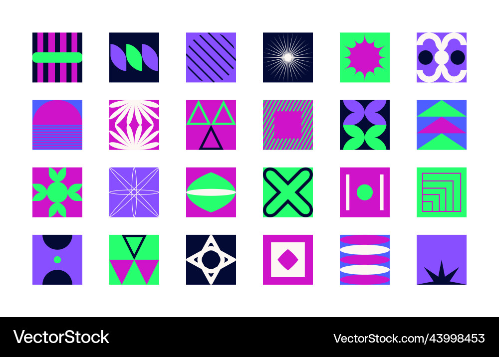 Set of abstract colorful minimalistic patchwork Set of abstract colorful minimalistic patchwork vector image