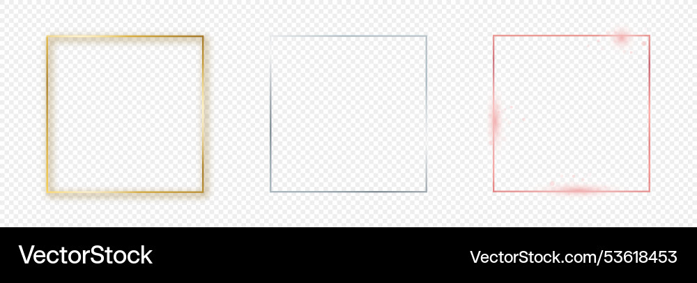 Set of three square frames Vector Image