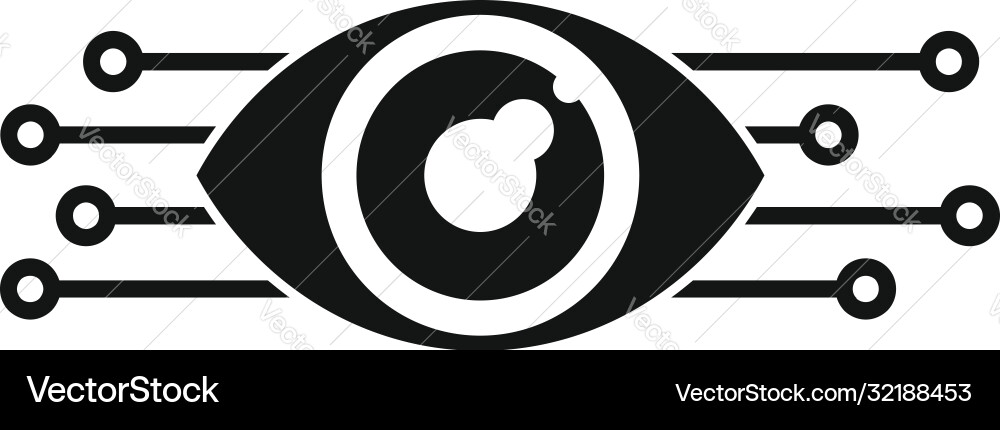 Smart robot eye icon simple style Smart robot eye icon simple style vector image