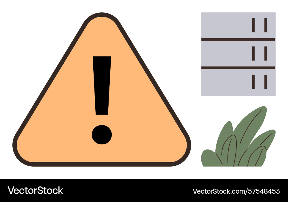 Warning triangle with exclamation mark next Warning triangle with exclamation mark next Vector Image