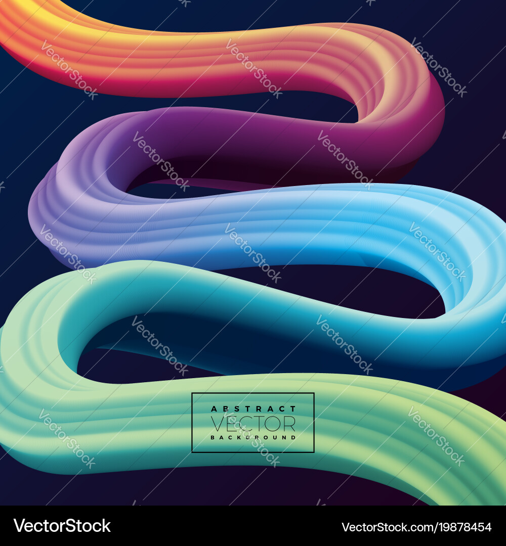 Abstract 3d colorful curve line background Vector Image