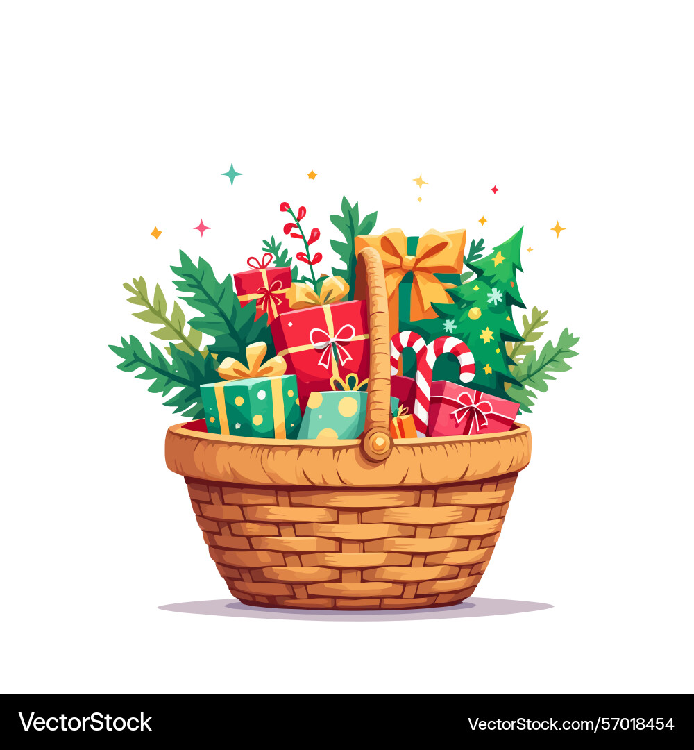 Ai-generated wicker basket overflowing with Vector Image