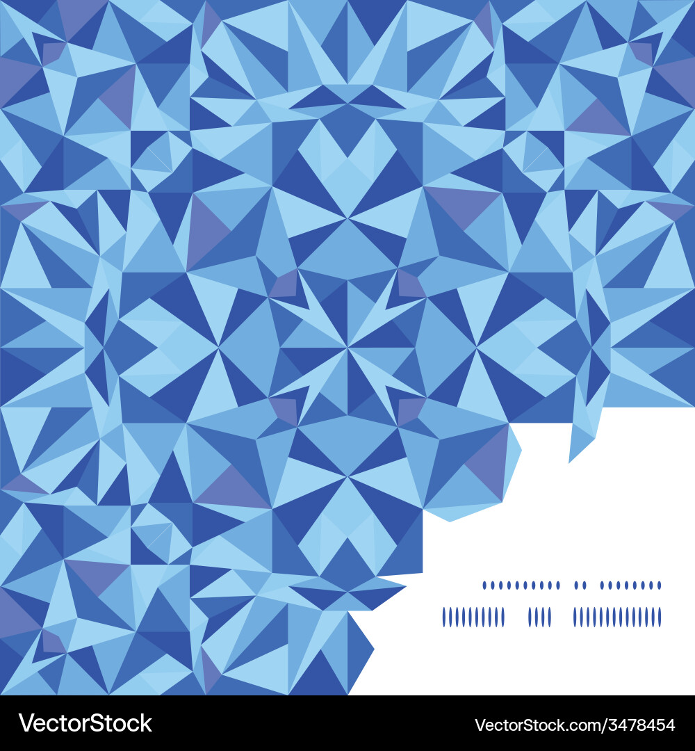 Blue triangle texture frame corner pattern vector image