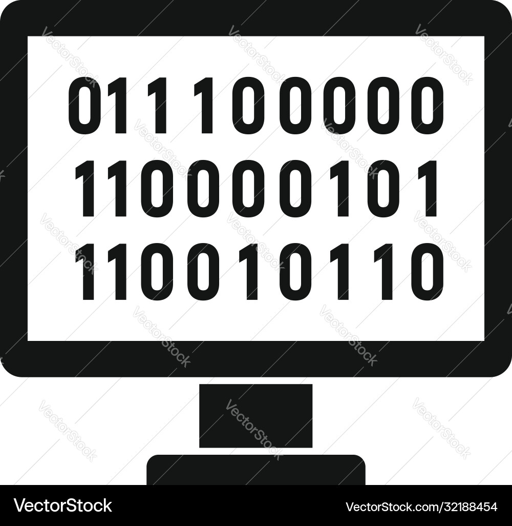 Computer machine learning icon simple style Computer machine learning icon simple style vector image