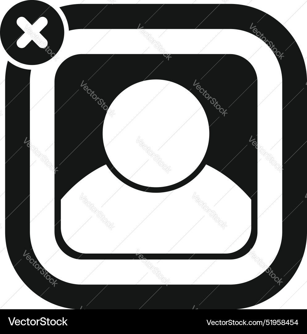 Delete account icon showing removing user profile vector image