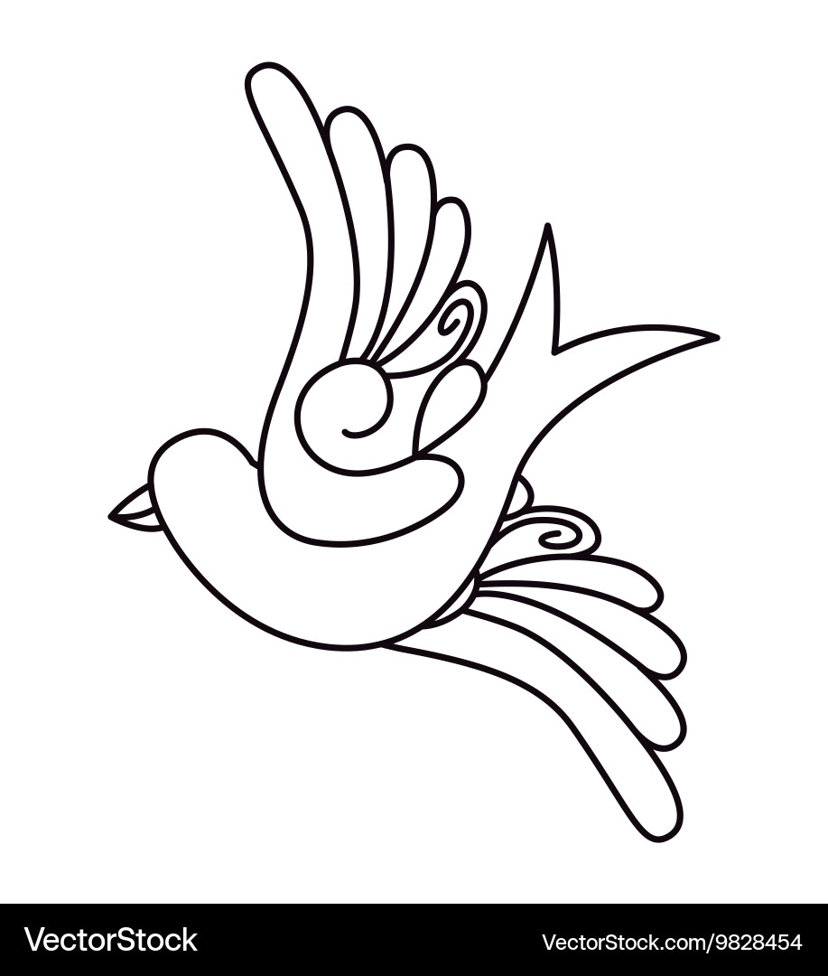 Elegant Swallow Icon vector image
