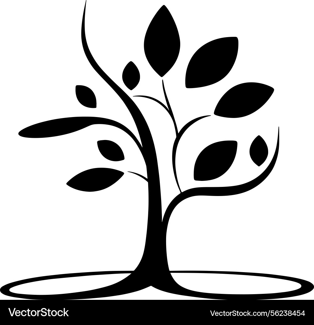 Minimalistische Baumsilhouette perfekt für Unternehmen Minimalistische Baumsilhouette perfekt für Unternehmen vektorbild