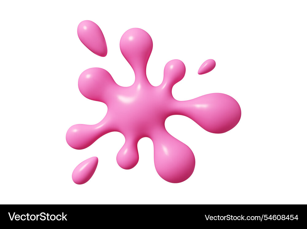 Pink liquid blob shape with 3d abstract Pink liquid blob shape with 3d abstract vector image