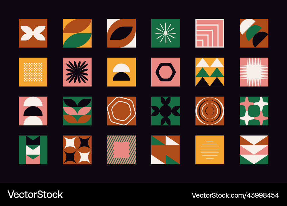 Set of abstract colorful minimalistic patchwork Set of abstract colorful minimalistic patchwork vector image