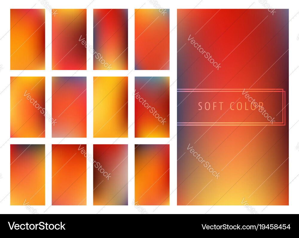 Set of soft color gradients background vector image