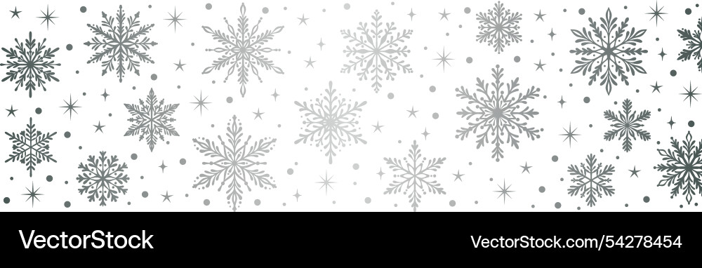 Silver snowflake border greeting card template Silver snowflake border greeting card template vector image