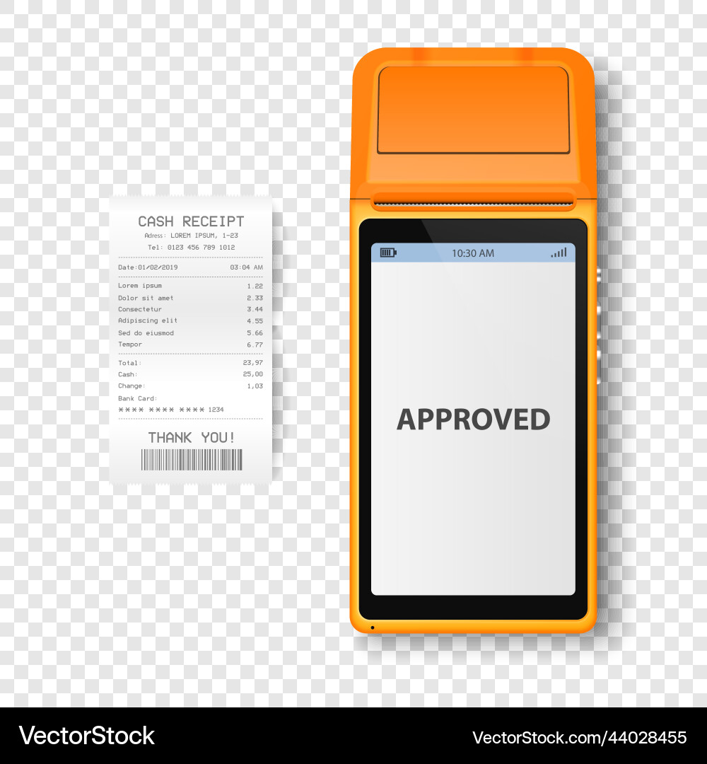3d nfc payment machine with approved status Vector Image