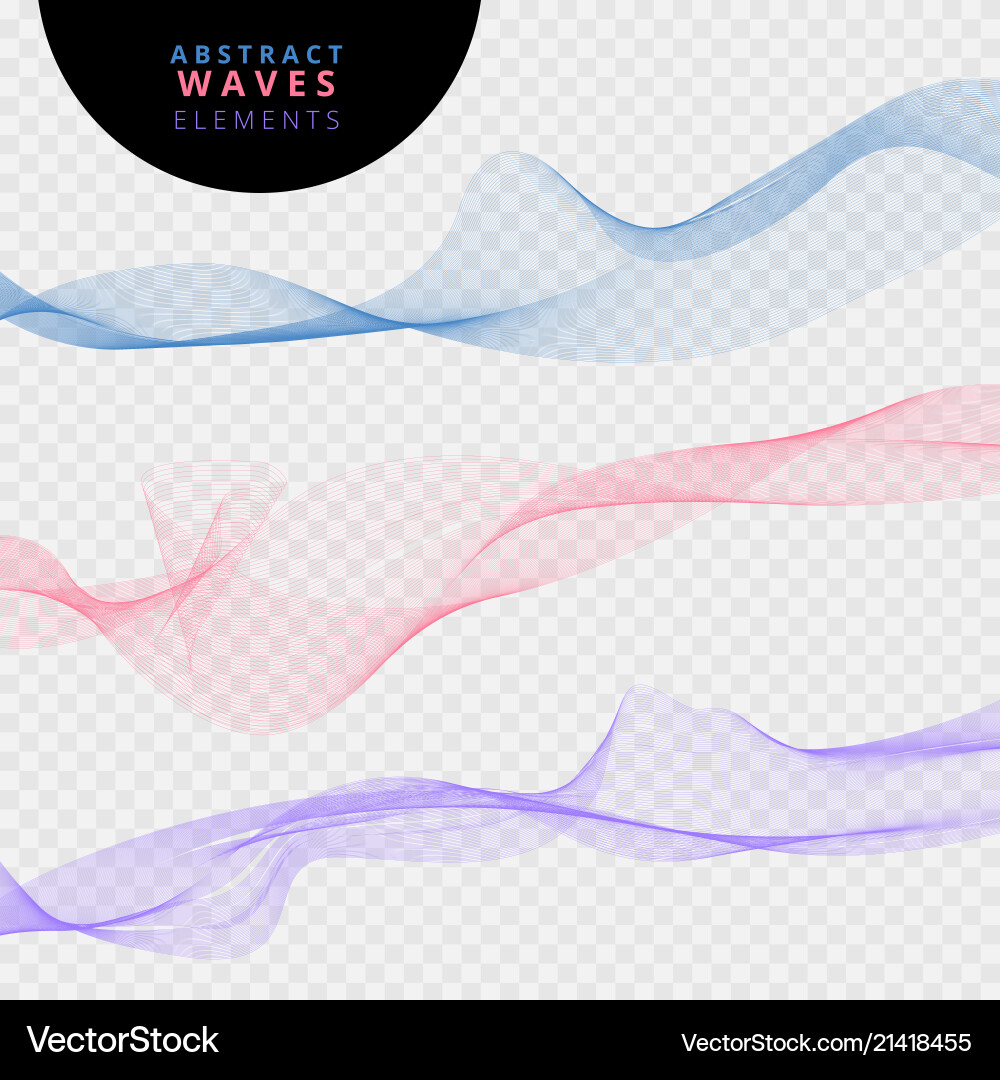 Abstract Wave Lines - Transparent Background vector image