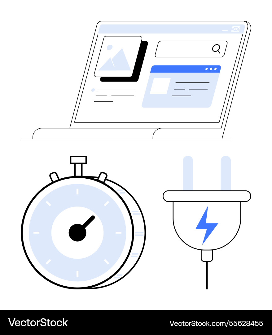 Digital efficiency concept with website interface Digital efficiency concept with website interface vector image