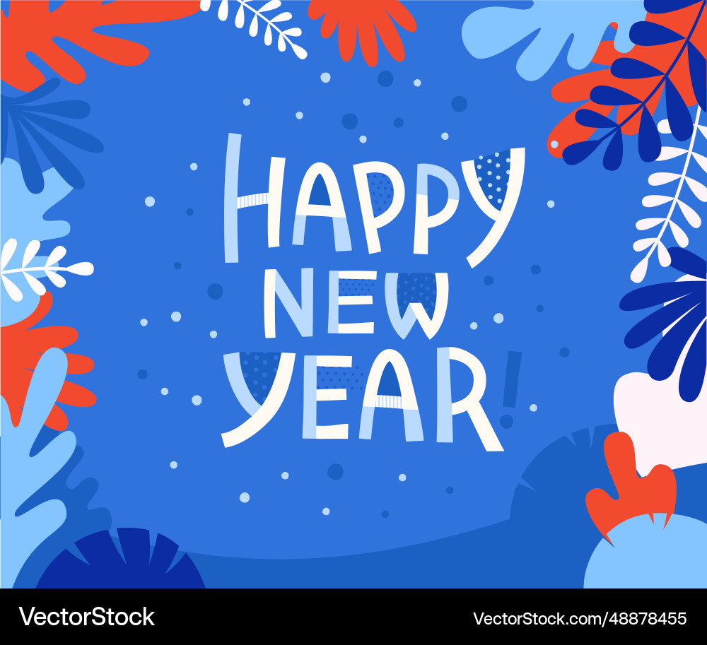 Happy new year - greeting card vector image