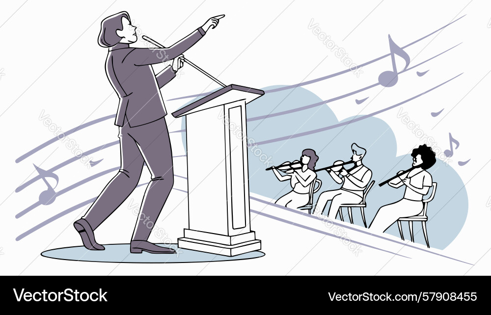 Orator delivering speech design generative ai Vector Image