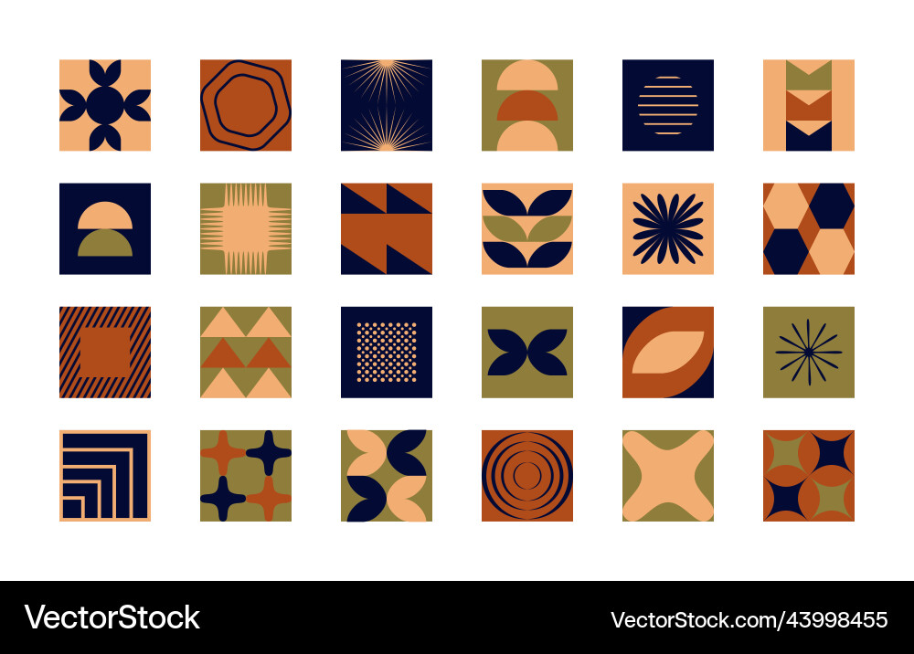 Set of abstract colorful minimalistic patchwork Set of abstract colorful minimalistic patchwork vector image