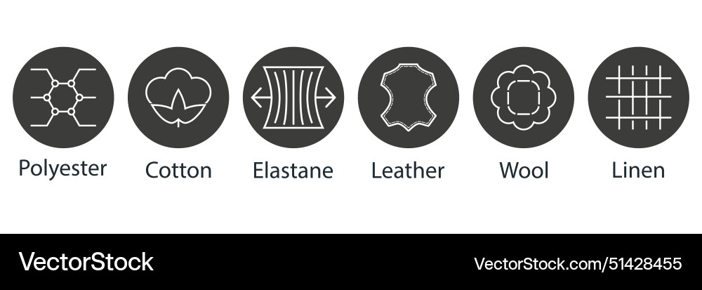 Set of fabric types icon Vector Image