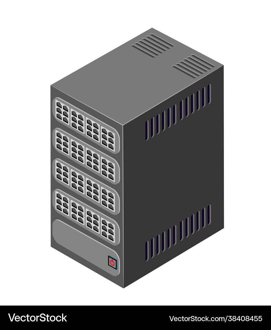 Single server network technology connection Single server network technology connection vector image