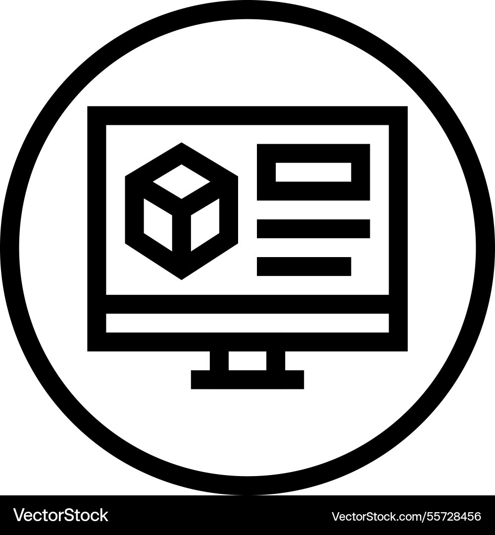 3d modeling icon design Vector Image