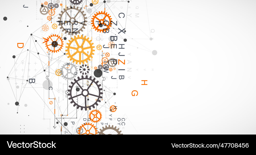 Abstract technological background with letters Abstract technological background with letters vector image
